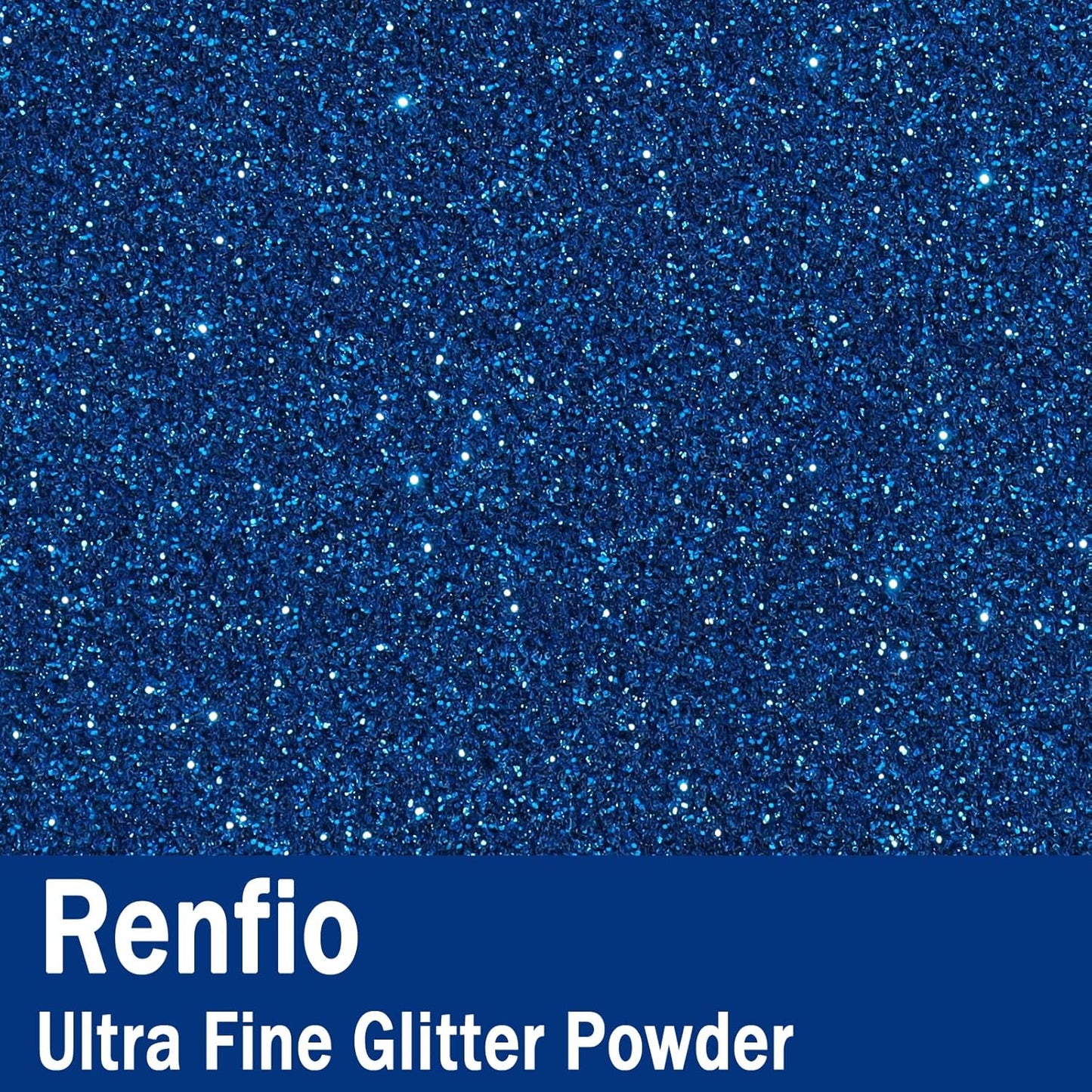 Renfio Ultra Fine Glitter Powder Metallic Resin Glitter 2.11 Oz (60g) PET Flakes Crafts Sequins 1/128" 0.008" 0.2mm Epoxy Chips Flakes for Tumblers Slime Decoration - Yale Blue