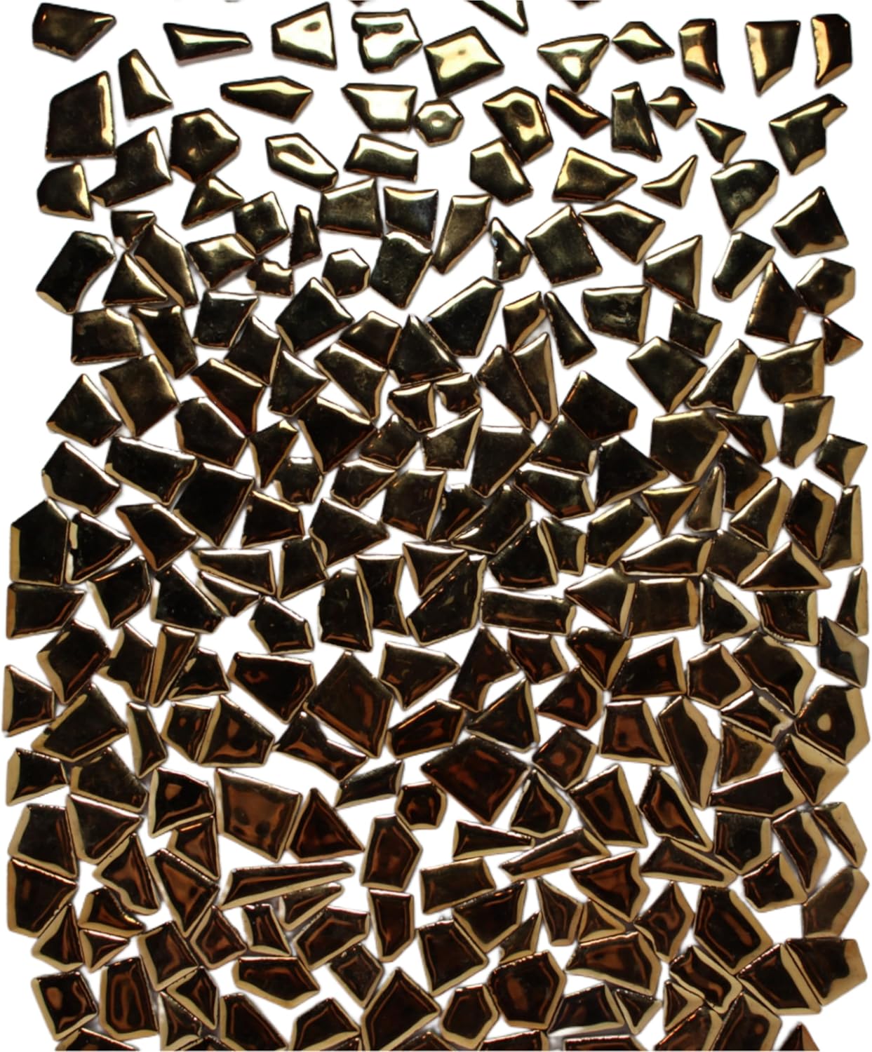 Ceramic Mosaic Tiles for Crafts & Art Projects 200 Grams Vibrant Colors Pieces Fit Together Like a Puzzle Endless Creative Ideas for Mosaic Art DIY Hobbies Small Sizes (Metallic Gold)