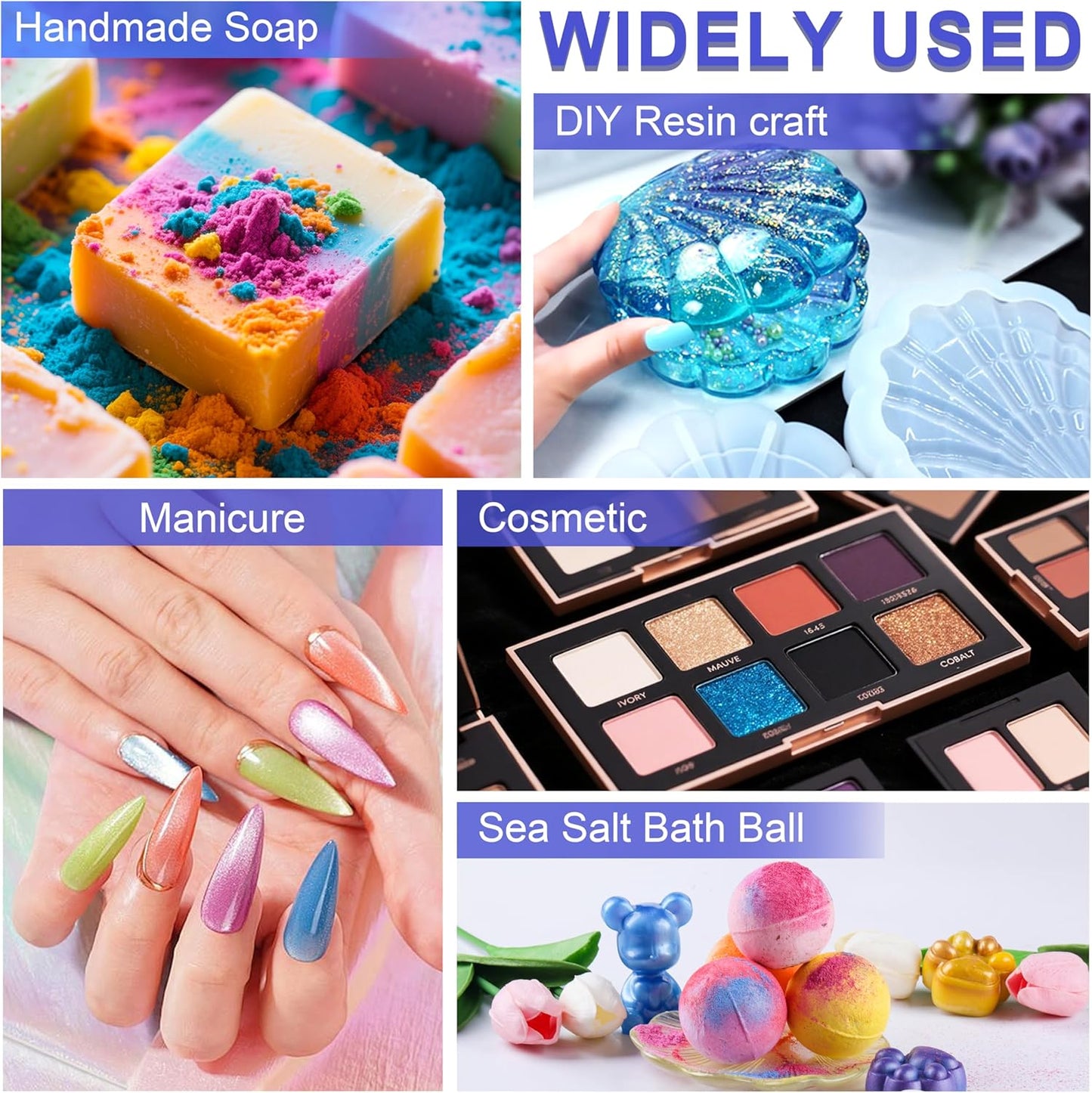 MTBJZJ Mica Powder for Resin, 15 Colors - 20g/Bottle of Epoxy Resin Color Pigment,for Candle Dye, Lip Gloss Pigment, Soap Making, Slime Colorant, Paint, Bath Bombs,Nail Polish and Eye Shadow