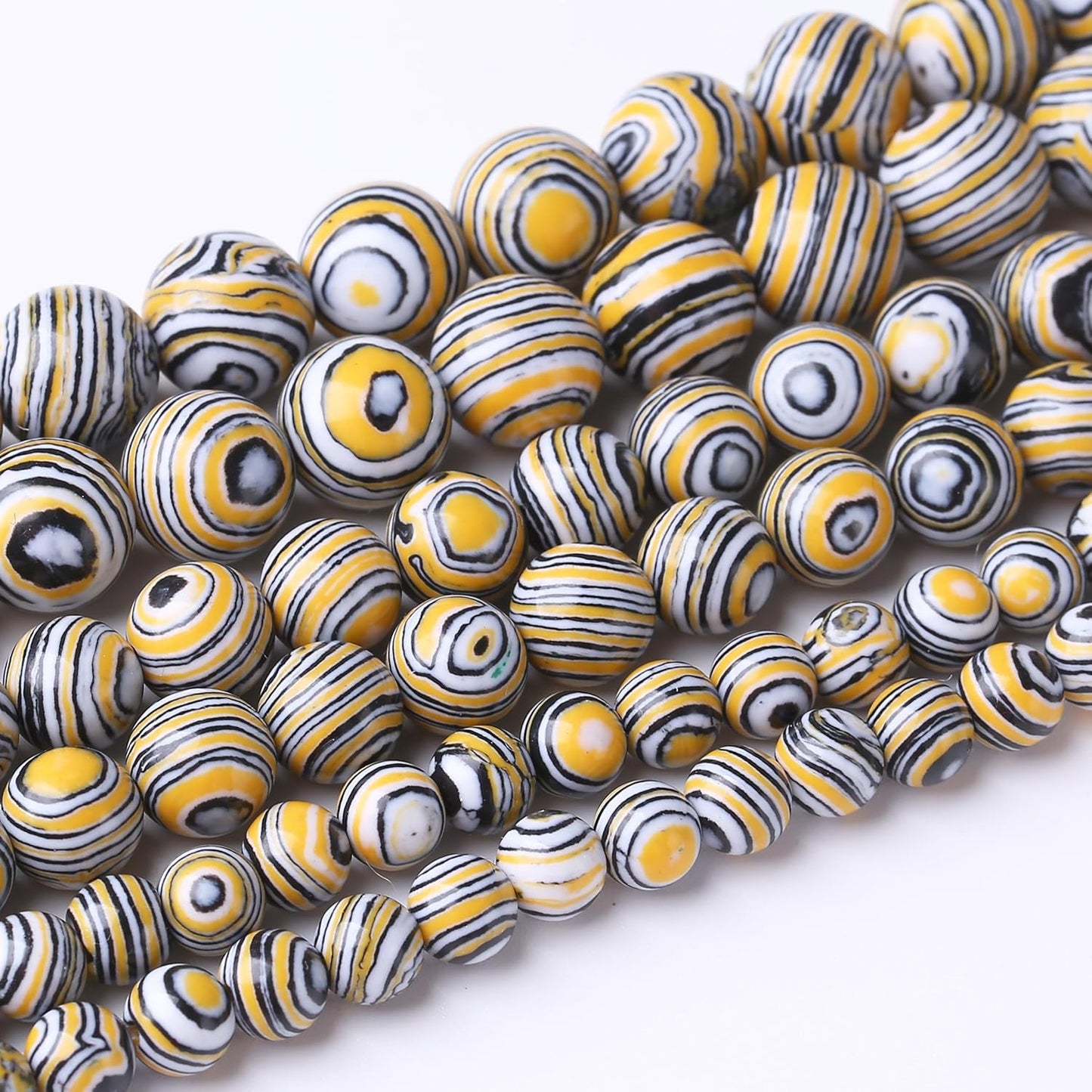 36PCS 10MM Yellow Malachite Beads Stone Beads Energy Healing Beads for DIY Jewelry Bracelet Necklace Making for Jewelry Making 15Inch