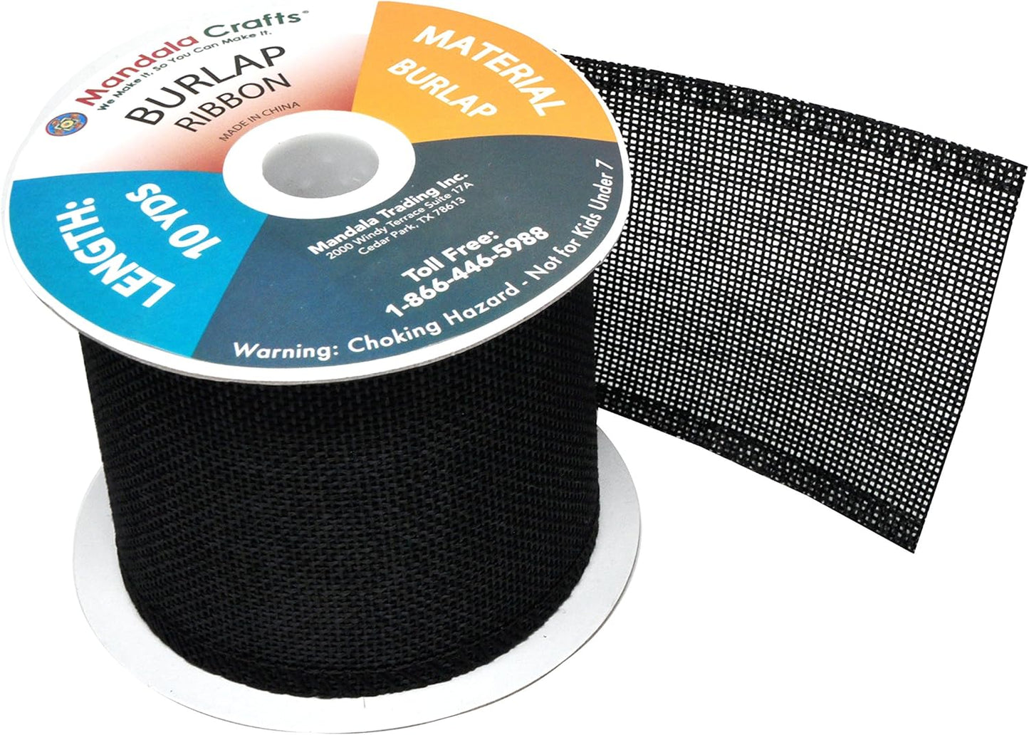 Mandala Crafts Black Burlap Ribbon 3 Inches Wide Jute Ribbons for Crafts - 20 Yds Roll Rustic Burlap Wrap Trim Ribbons for Wreaths Bows Wedding Party Decoration