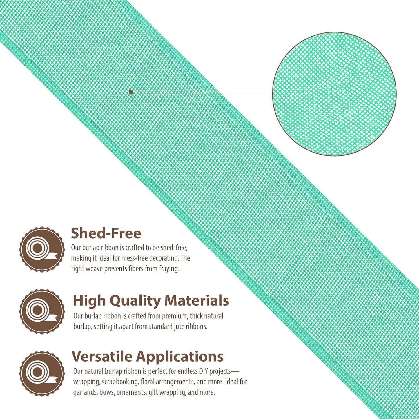 Mandala Crafts Turquoise Burlap Ribbon 3 Inches Wide Jute Ribbons for Crafts - 20 Yds Roll Rustic Burlap Wrap Trim Ribbons for Wreaths Bows Wedding Party Decoration