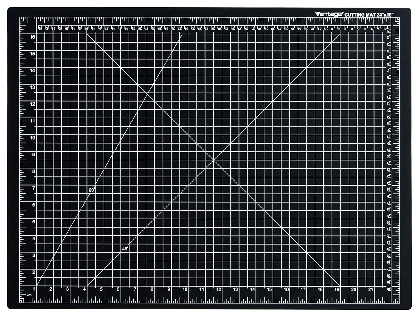 Dahle Vantage 10672 Premium Self-Healing Cutting Mat, 18"x24", 1/2" Grid, 5 Layers for Max Healing, Perfect for Crafts & Sewing, Black