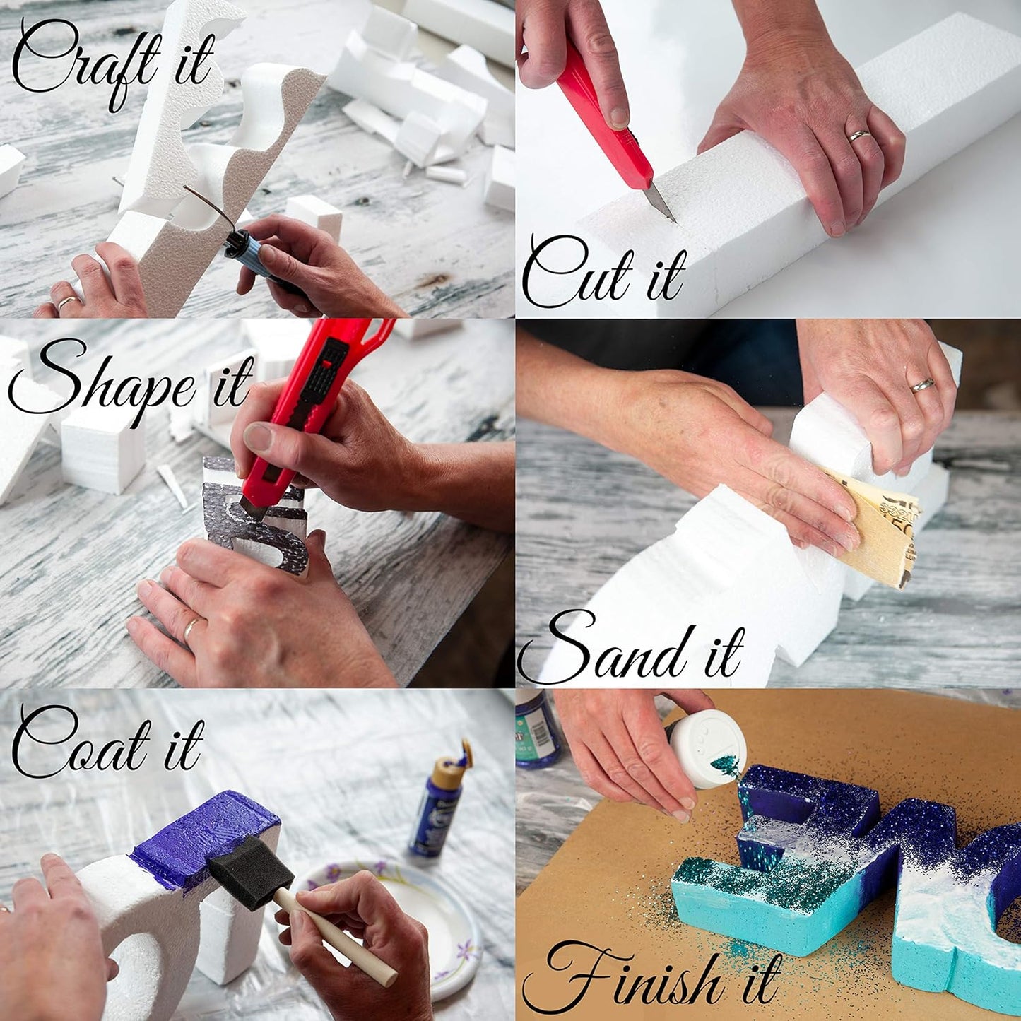 Silverlake 8x12x2 Craft Foam for Styrofoam Block Projects (6-Pack)