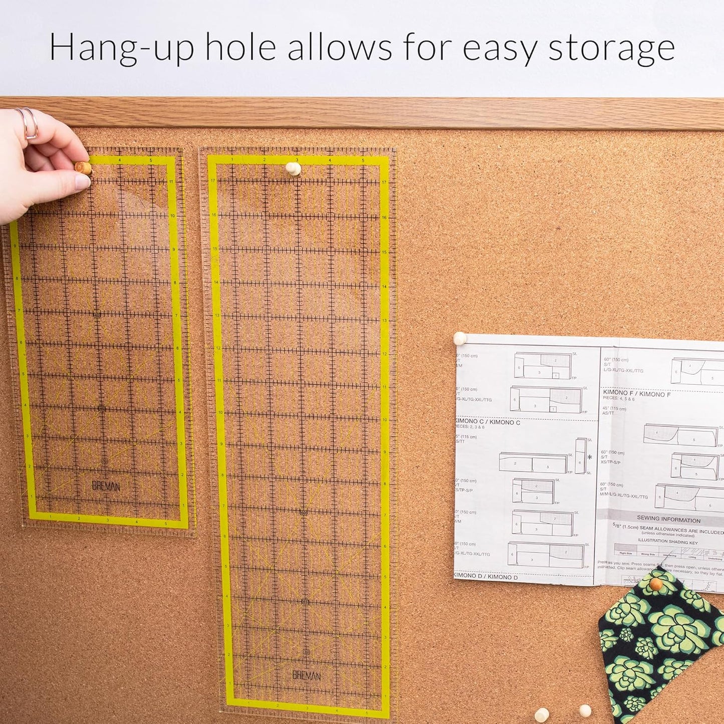 Breman Precision Quilting Rulers – 6x12 Inch Clear Acrylic Rulers for Quilting and Sewing – Laser-Cut Edge, Easy-Read Grid Lines, Angled Markers – Fabric Guide for Left & Right-Handed Users