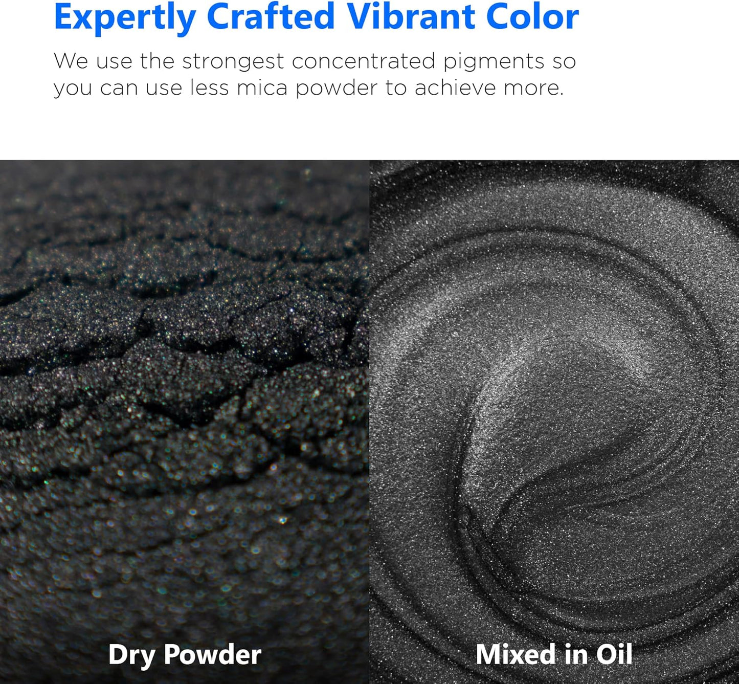 Rolio Premium Black Mica Powder - Graphite Black (100G / 3.5 oz) - 1 Jar of Black Mica Powder for Epoxy Resin, Dye, Soap Making, Nail Polish, Paint, Candle Making, Bath Bombs, Slime