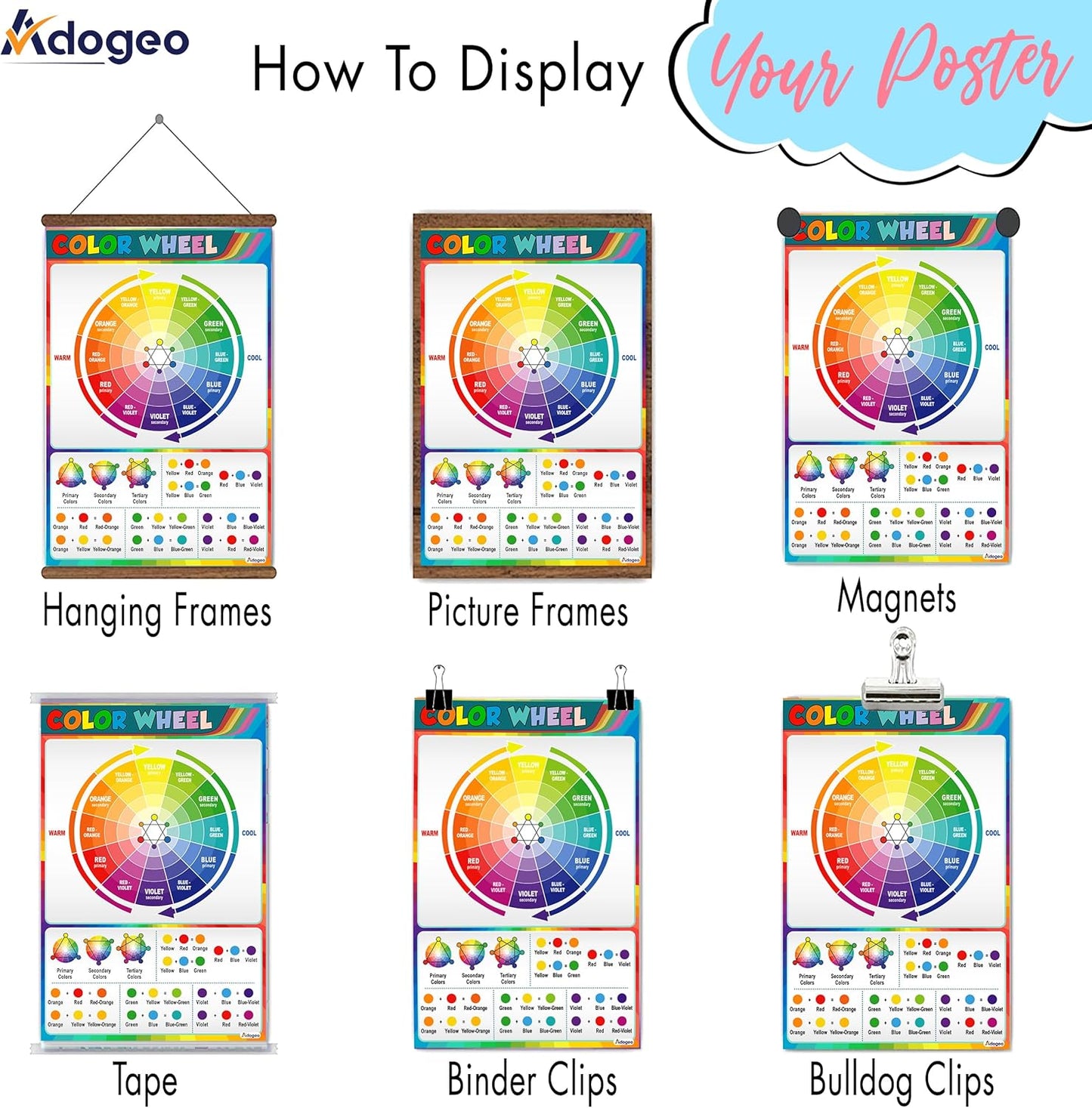 Color Wheel Poster for Classroom, Color Theory Poster for the Artist, 16x24 Decorative Art Educational Poster for School, Classroom, Bedroom, Studio Painting Decor