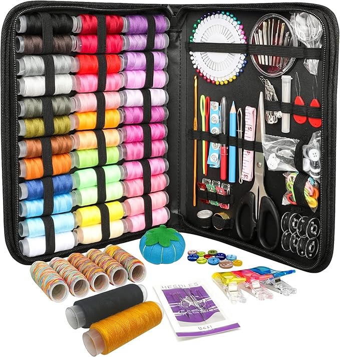 Forypretty Sewing Kit for Adults, 240 PCS Needle and Thread Kit for Sewing with Tailor Scissors & Accessories, 43 XL Thread Spools, Travel Sewing Kit for Beginners