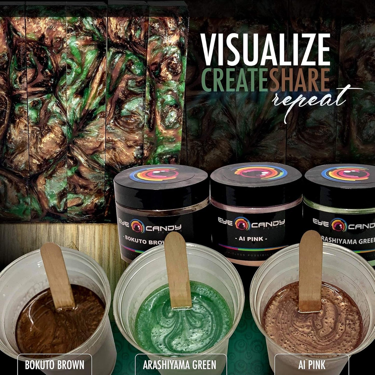 Eye Candy Premium Mica Powder Pigment “Bokuto Brown” (25g) Multipurpose DIY Arts and Crafts Additive | Woodworking, Epoxy, Resin, Bath Bombs, Soap, Nail Polish, Lip Balm (Bokuto Brown, 25g)