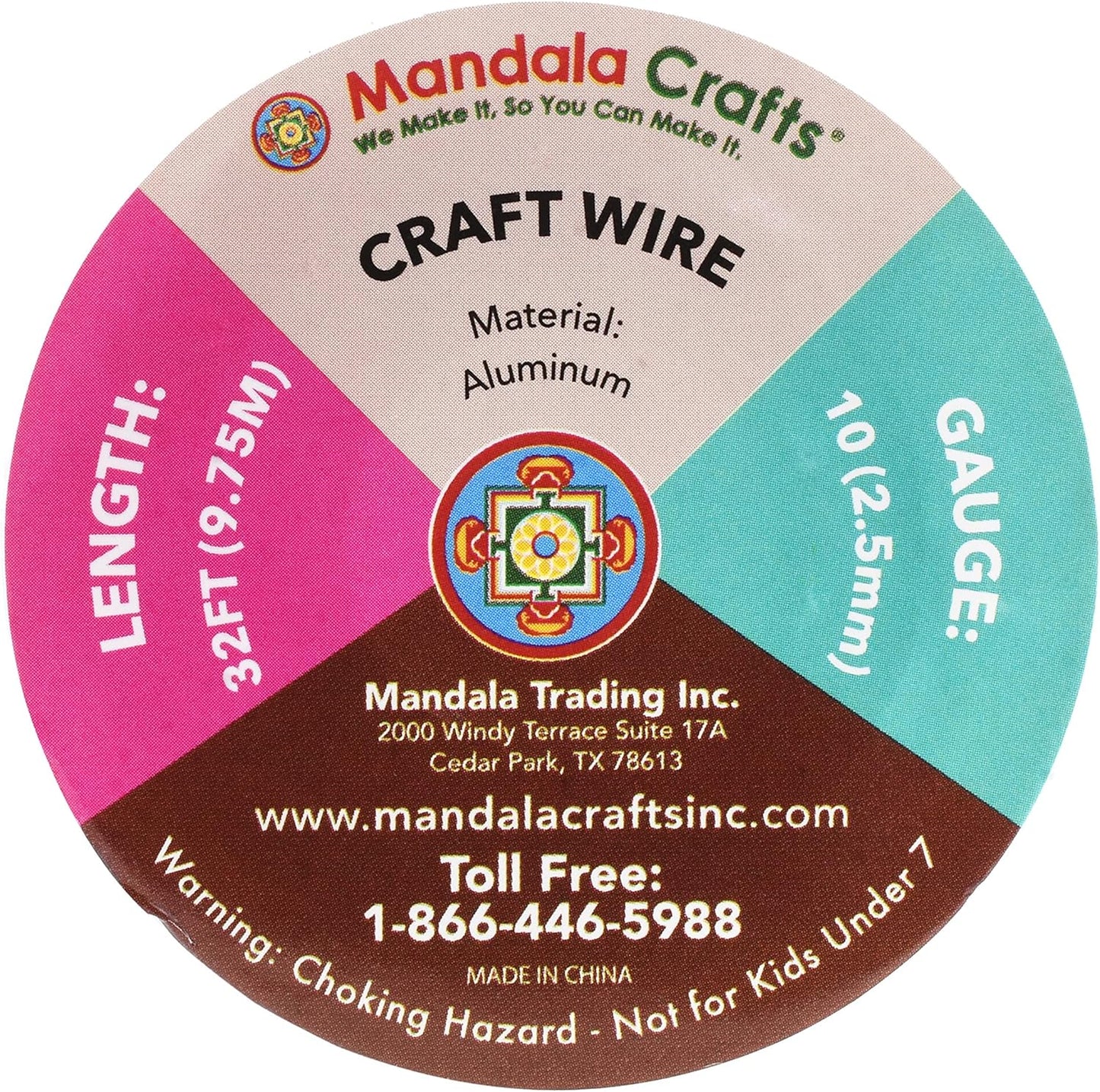 Mandala Crafts 10 Gauge Anodized Aluminum Craft Wire for Jewelry Making - 32 FT Colored Flexible Purple Wire - Bendable for Bonsai Armature Crafting Sculpting