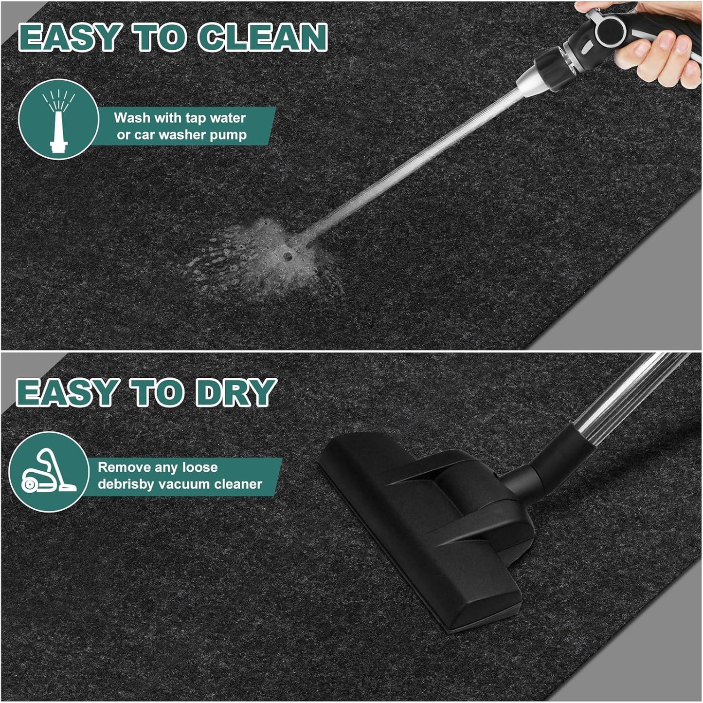 Heavy Duty 36" x 60" Oil Drip Mat for Garage Driveway, Reusable Rubber Floor Oil Spill Leak Absorbent Pads for Motorcycle Car Oil Leak Stain Resistant