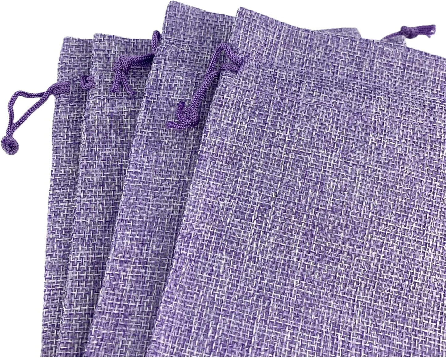 Palmhomee Pack of 25 Burlap Gift Bags with Drawstring Linen Jewelry Pouches Wedding Hessian Jute Bags for Birthday and Treat Pouches Party Wedding Favors Gift (6x8 Inch, Lavender)