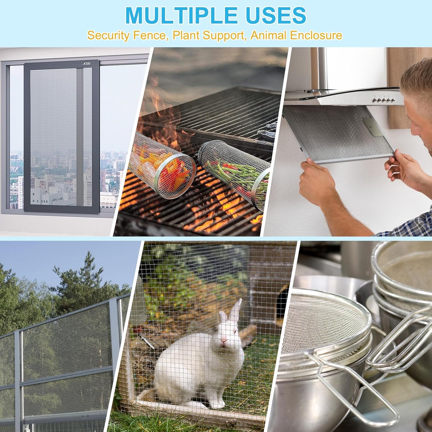 8 Pcs 13x9 (33cmx23cm) 40 Mesh 304 Stainless Steel Wire Mesh Sheet, Rustproof Metal Mesh Sheet Screen for DIY Crafts, Vent Covers, Garden Fencing, Window Protection & Industrial Filters