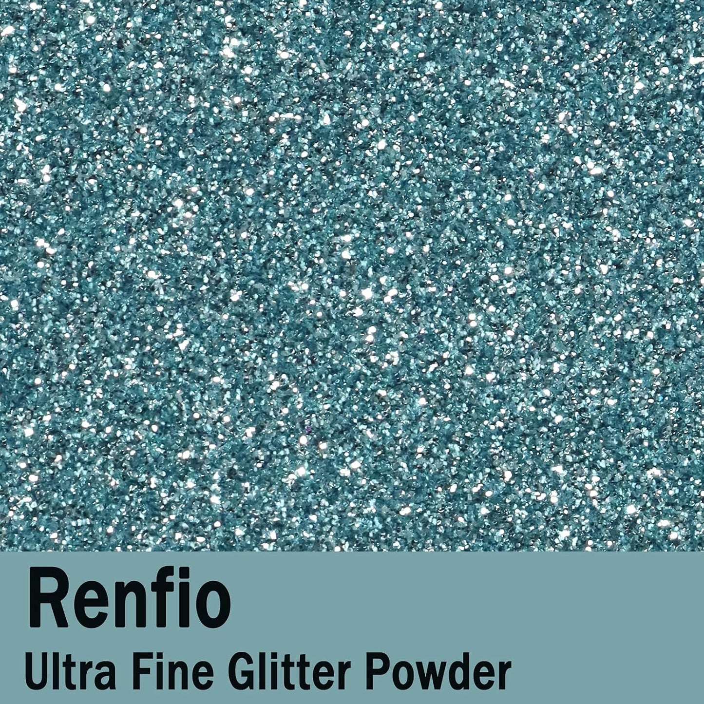Renfio Ultra Fine Glitter Powder Metallic Resin Glitter 2.11 Oz (60g) PET Flakes Crafts Sequins 1/128" 0.008" 0.2mm Epoxy Chips Flakes for Tumblers Slime Decoration - Azure