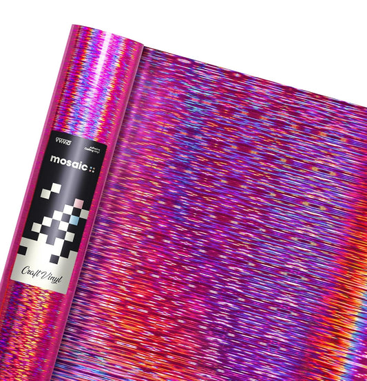 Mosaic+ Rose Pink Brushed Holographic 1ft x 5ft Crafting Vinyl Crinkle-Free 8yr UV Finish Crafting Vinyl, by VViViD