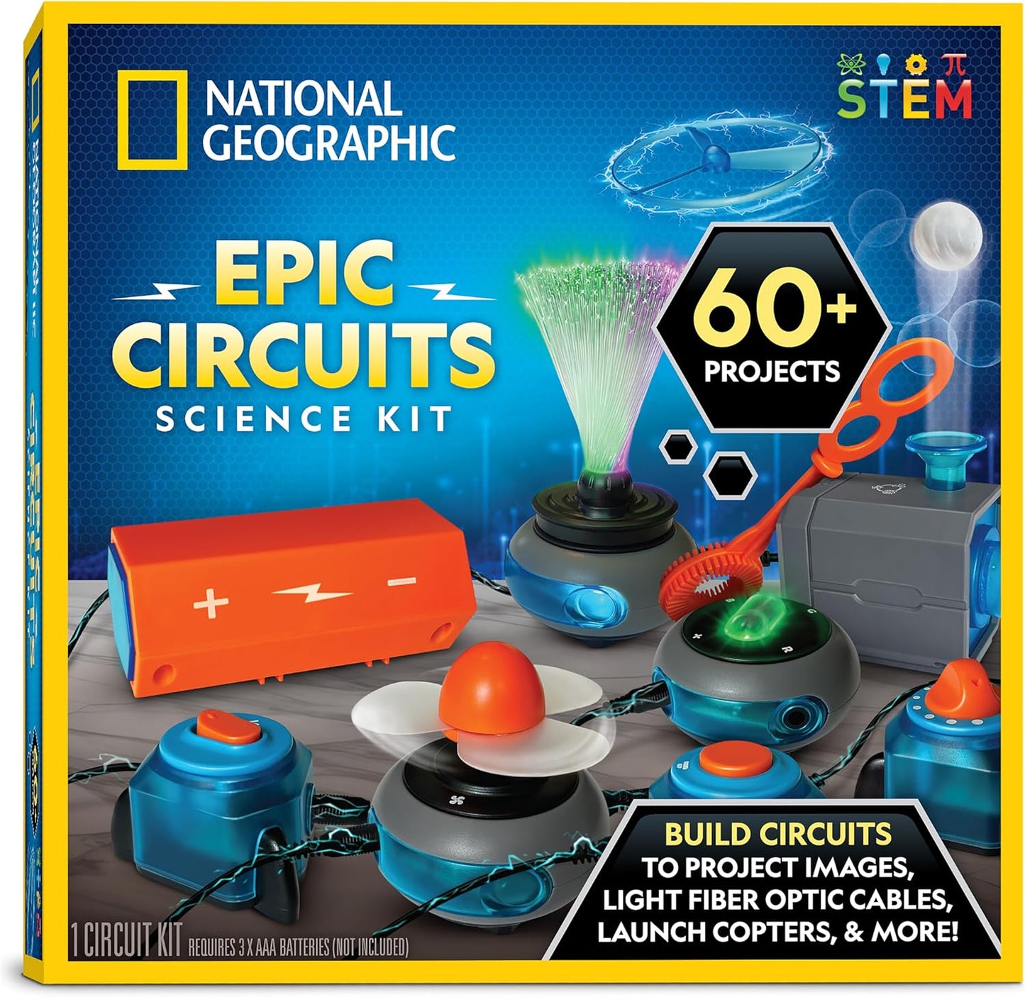 Blue Marble National Geographic Circuit Maker Kit - Electronics Kit for Kids with 60 Electrical Circuit Projects, Electric Circuit STEM Toy, Electronic Projects, Electrical Circuit Kit for Kids