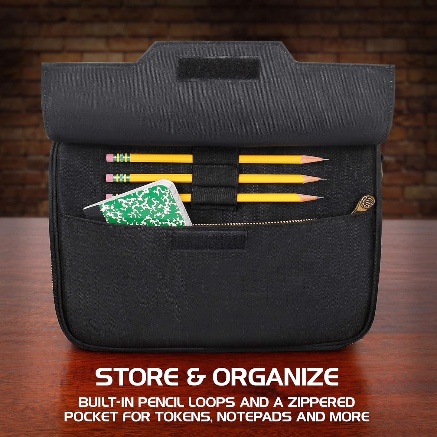 ENHANCE MTG Card Box Storage Case - Deck Holder Card Carrying Case Bag Compatible with Magic MTG Cards , Card Games, Cards Against Humanity - Pencil Loops , Pocket for Dice, & Tokens