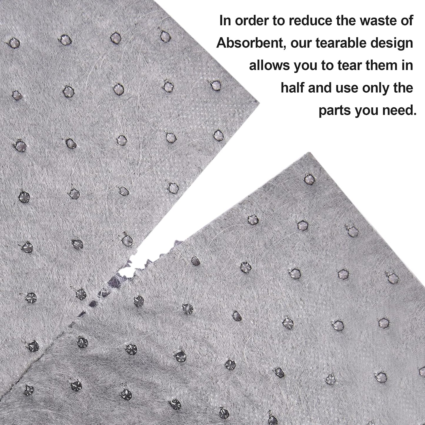 A A IN 2 Pack Oil Absorbent Pads Roll, Oil Maintenance Mat Roll for All-Purpose Use, Gray, 150' L x 15" W