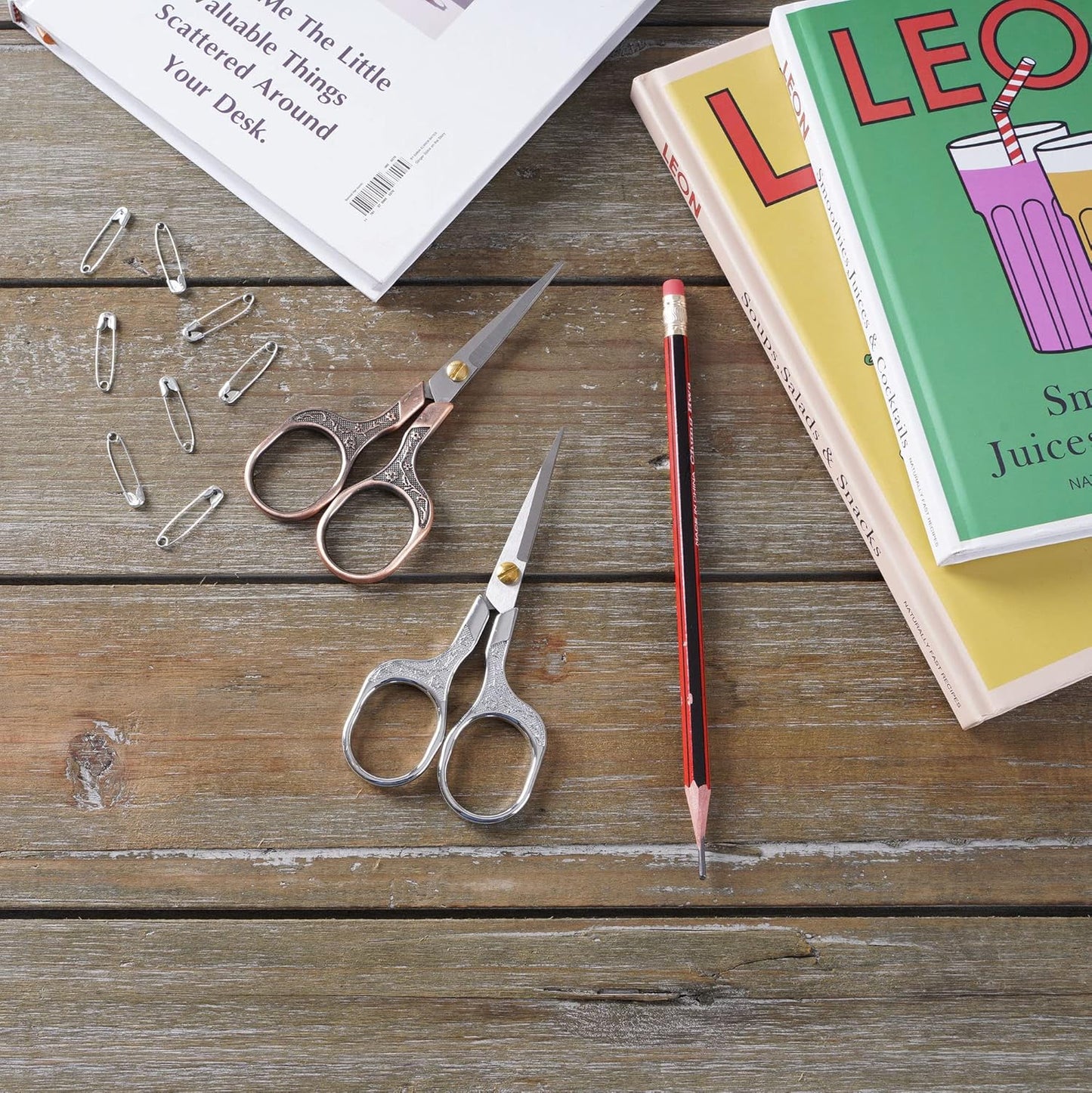 Professional Embroidery Scissors 5 Inch - Surgical-Grade Stainless Steel Blades & Engraved Handles with Leather Sheath for Precision Sewing, Crafting