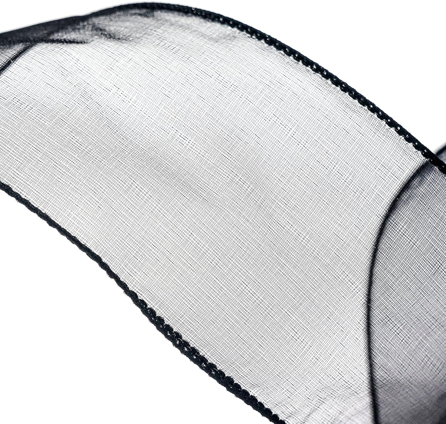 CT CRAFT LLC Sheer Organza Wired Ribbon 2.5" x 50Yards Black for Wedding Chair Bow Flora Bouquet Gift Wrapping Christmas Tree Home Decor Wreath