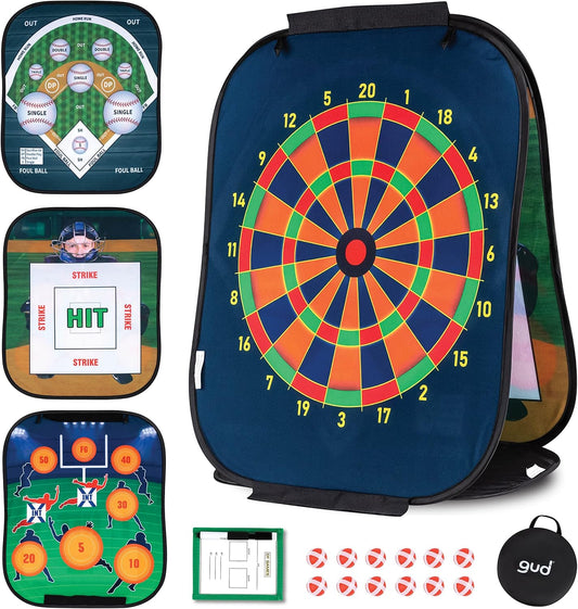 GUD Dart Board, Football & Baseball Games, Kids Birthday Party Dartboard, 12 Safe Darts, Boys & Girls Sports Party Supplies. Indoor Outdoor Party Age 7 8 9 10 11