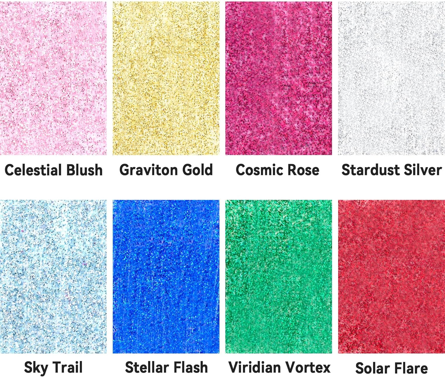 AUREUO Galaxy Glitter Acrylic Paint Set - 8 Twinkle Colors 0.71 Fl Oz / 21ml Tubes Sparkling Art Paints for Crafts Decor Non-toxic Painting Supplies for Artists