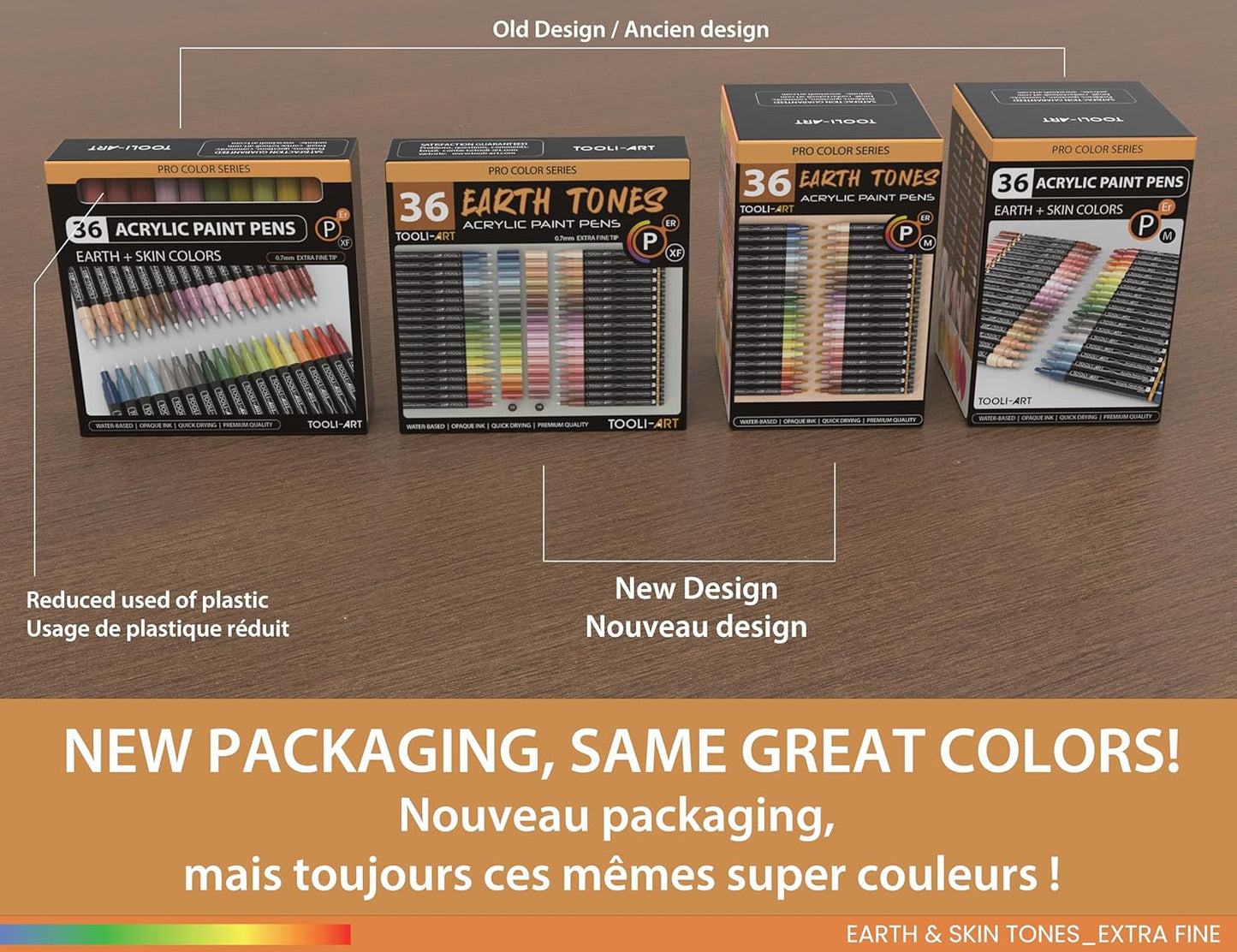 36 Acrylic Paint Pens Skin and Natural Earth Tone Marker Set For Rock Painting, Canvas, Mugs, Glass, Plastic, Wood, Metal, Fabric, Scrapbooking, Most Surfaces. Quick Drying Waterbased (MEDIUM)