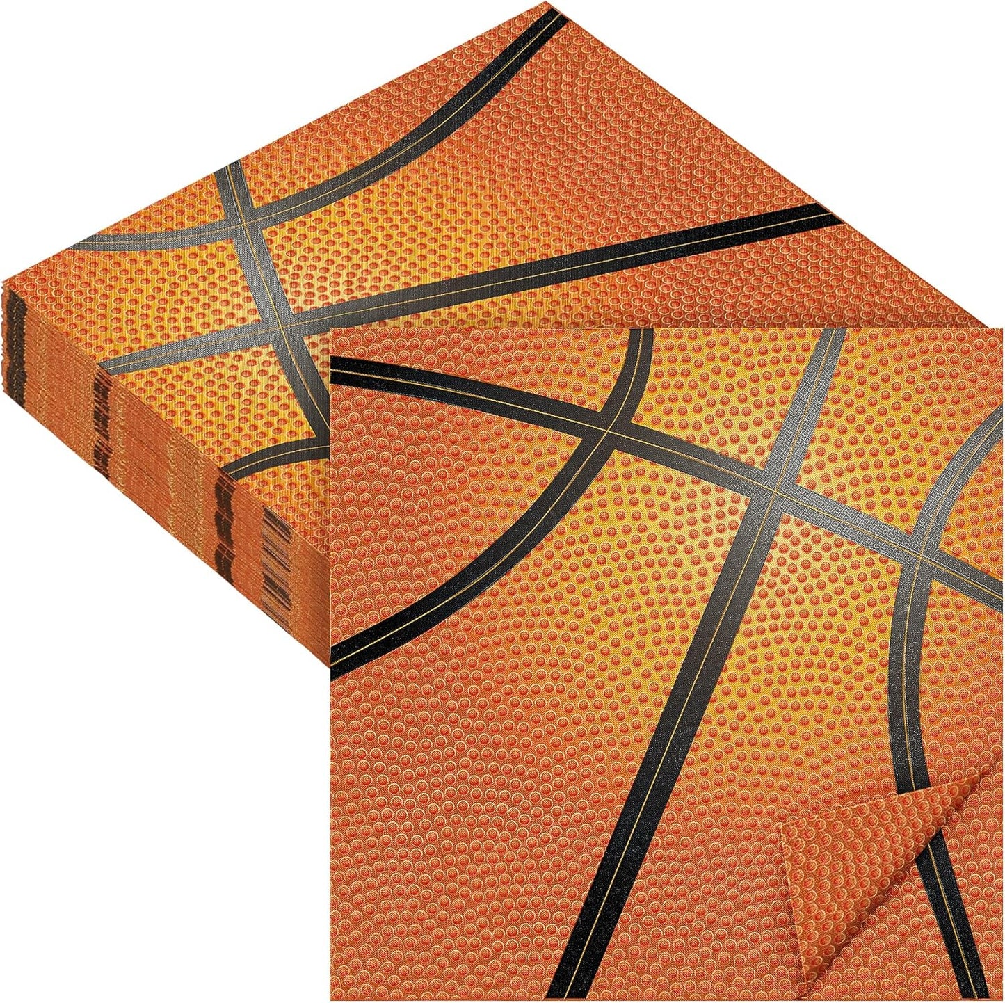 Aodaer 48 Pieces Basketball Napkins 13 x 13 Inches Basketball Paper Napkins Disposable Basketball Pattern Cocktail Napkins for Basketball Party Decorations, Sports Party Supplies, Birthday Party