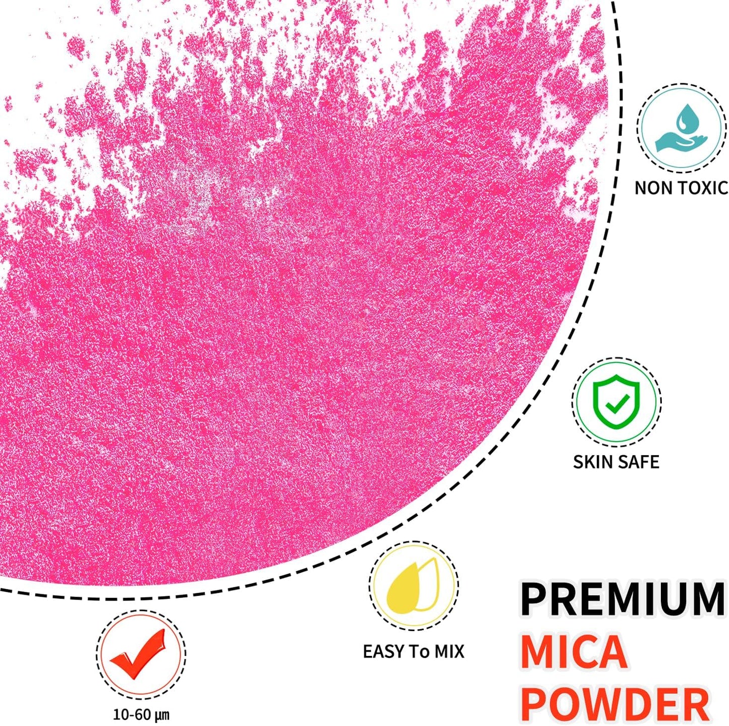 Mica Powder - 100g Mica Powder for Epoxy Resin - Metallic Color Pigment for Resin, Soap, Bath Bombs, Eye Shadow, Nails, DIY Crafting Projects etc. (Pink)