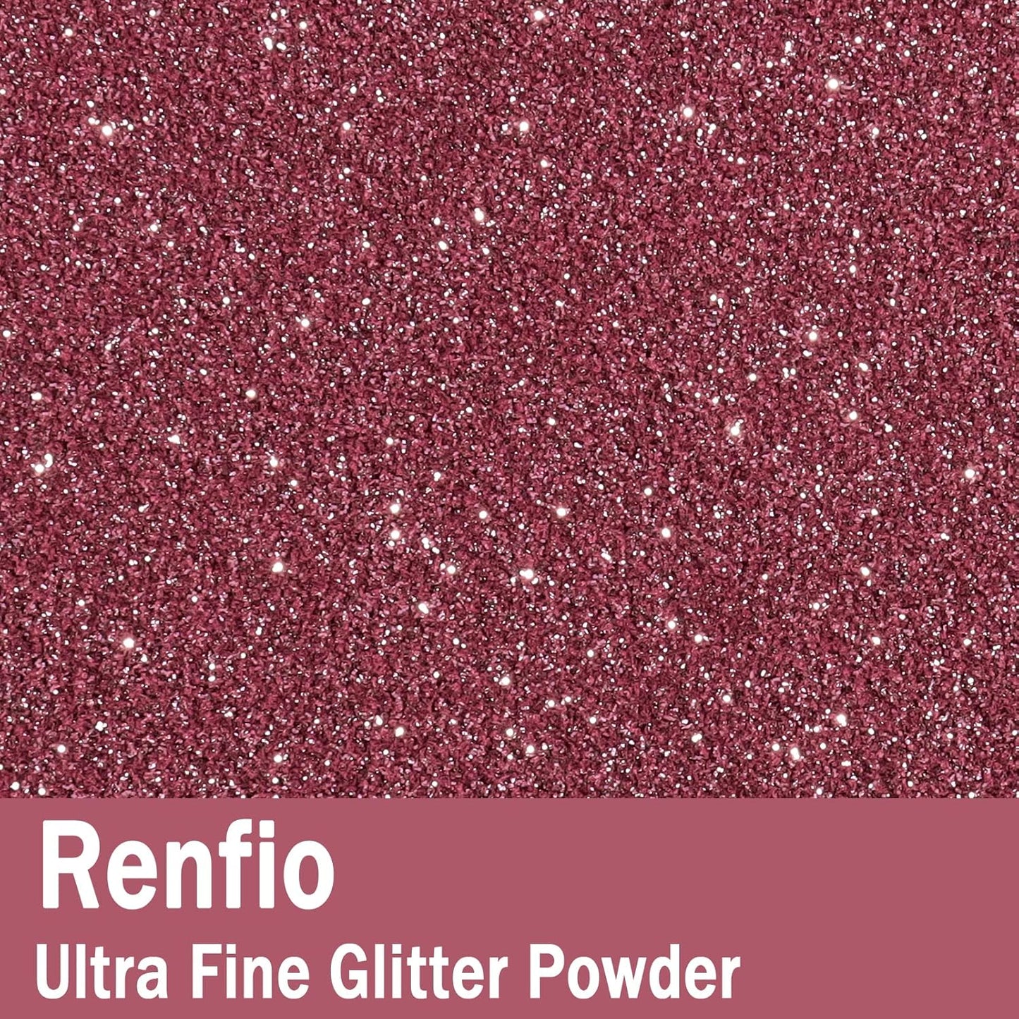 Renfio Ultra Fine Glitter Powder Metallic Resin Glitter 2.11 Oz (60g) PET Flakes Crafts Sequins 1/128" 0.008" 0.2mm Epoxy Chips Flakes for Tumblers Slime Decoration - Hawthorn Rose