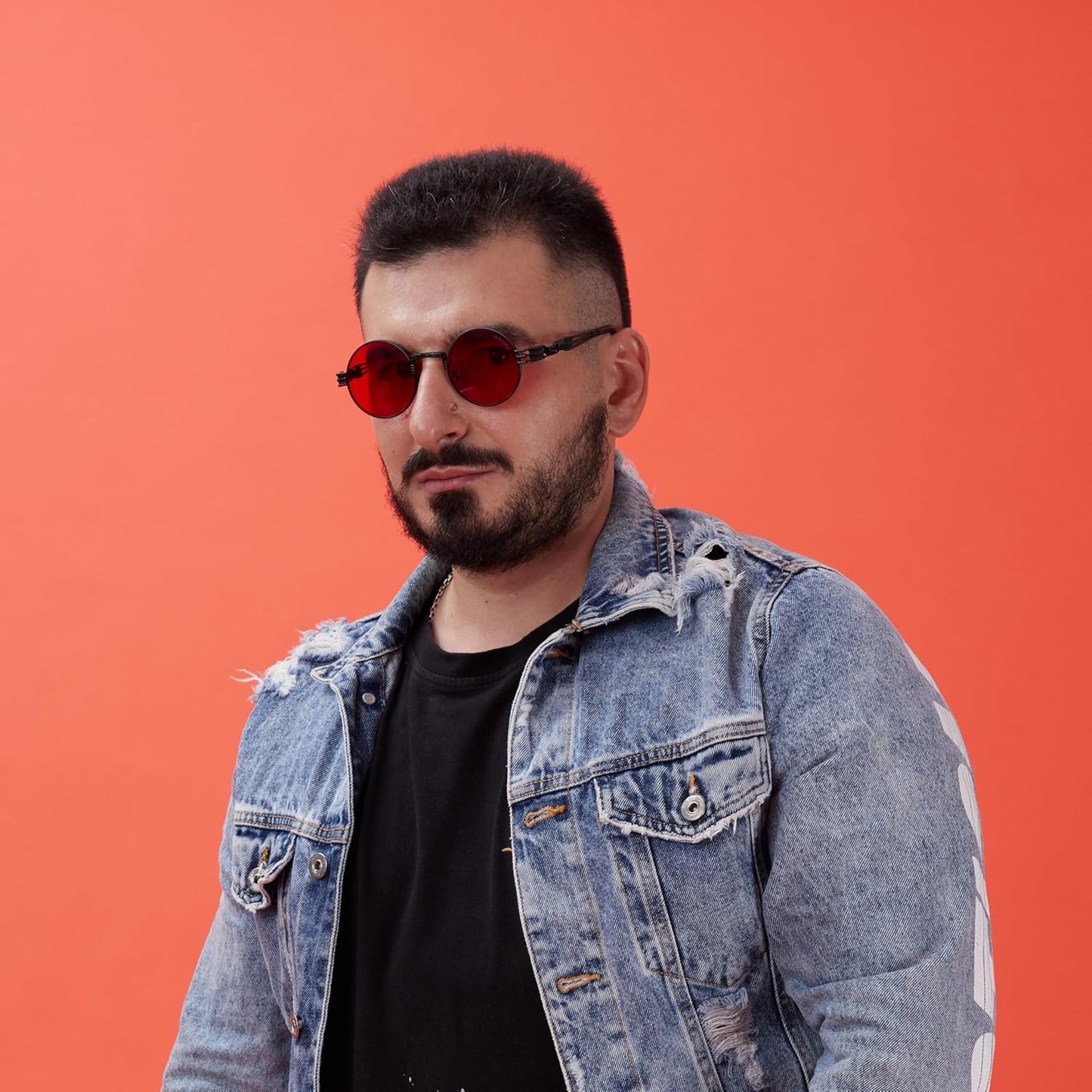 Seamless Photography Background Paper Roll, Blue Photo Paper Backdrop for Photography, Video and Streaming (Bright Orange, 53" x16')