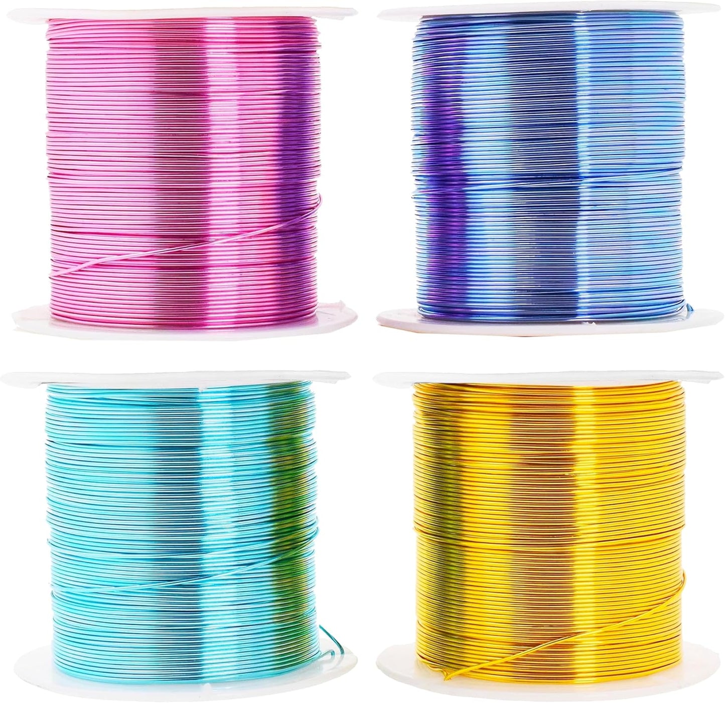 Mandala Crafts 14 Gauge Anodized Aluminum Craft Wire for Jewelry Making - 240 FT Colored Flexible Pastel Wire - Bendable for Bonsai Armature Crafting Sculpting