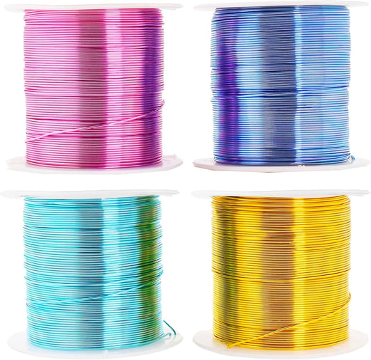 Mandala Crafts 20 Gauge Anodized Aluminum Craft Wire for Jewelry Making - 400 FT Colored Flexible Pastel Wire - Bendable for Bonsai Armature Crafting Sculpting