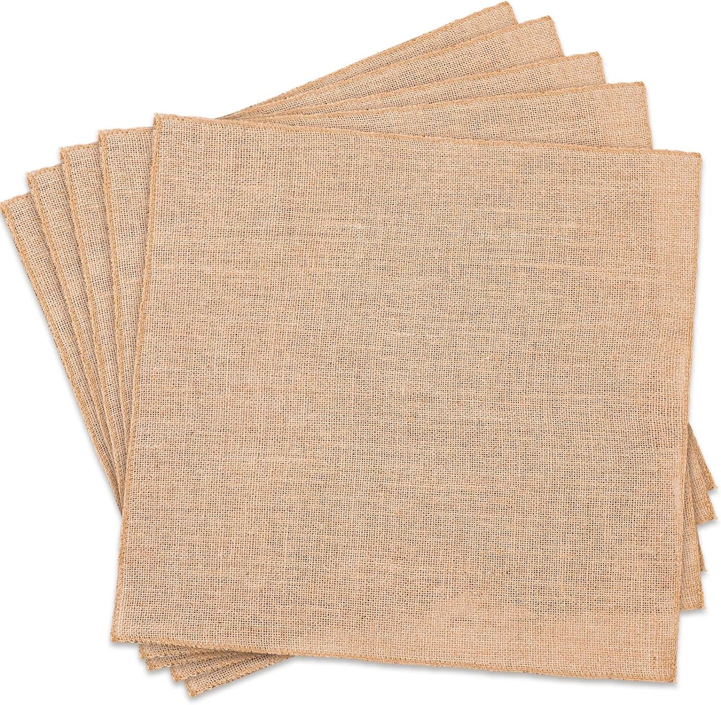 Preboun 5 Pcs Burlap Squares Multipurpose Natural Burlap Placemats Bulk for Farmhouse Home Party Wedding Table Cover Centerpieces Craft Supplies(13 Inch)