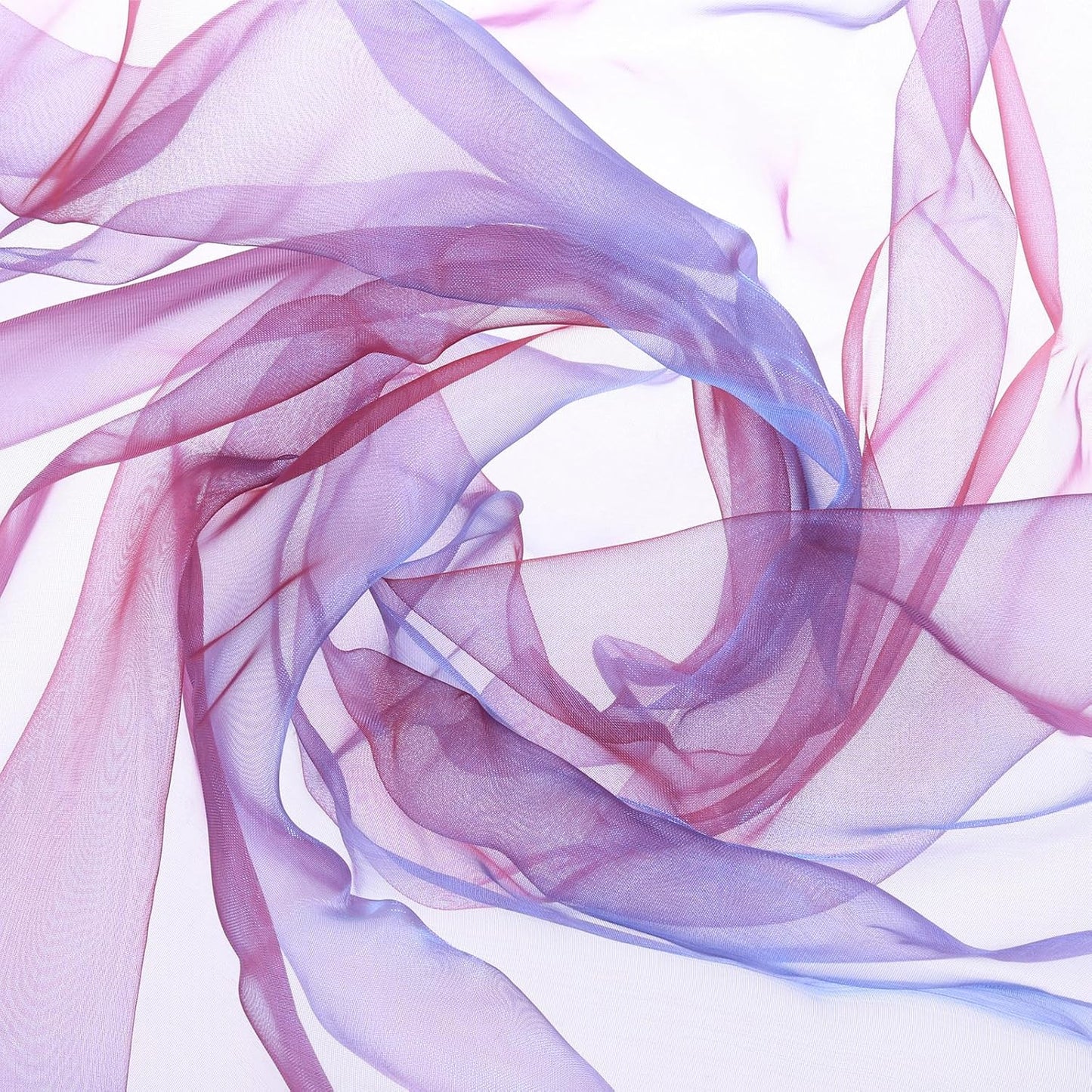 MECCANIXITY Iridescent Sheer Organza Fabric, 10 Yards x 59 Inches Solid Holographic Shiny Fabric Organza Cloth for Wedding, Curtains, Costume, Photo Background, Gradient Sapphire Blue Red