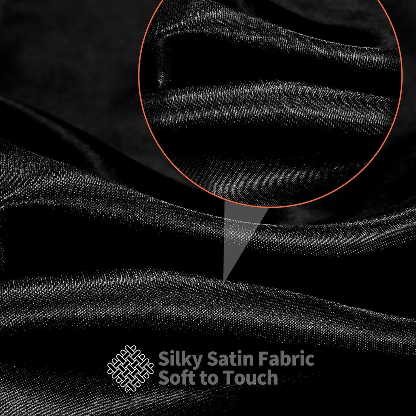 RUDONG M Black Satin Fabric by The Yard, 1 Yard x 60 Inch Wide Silky Charmeuse Satin Fabric, Soft Satin Fabric for Wedding Decorations, Bridal Dress, Sewing, Accessories, DIY Crafts