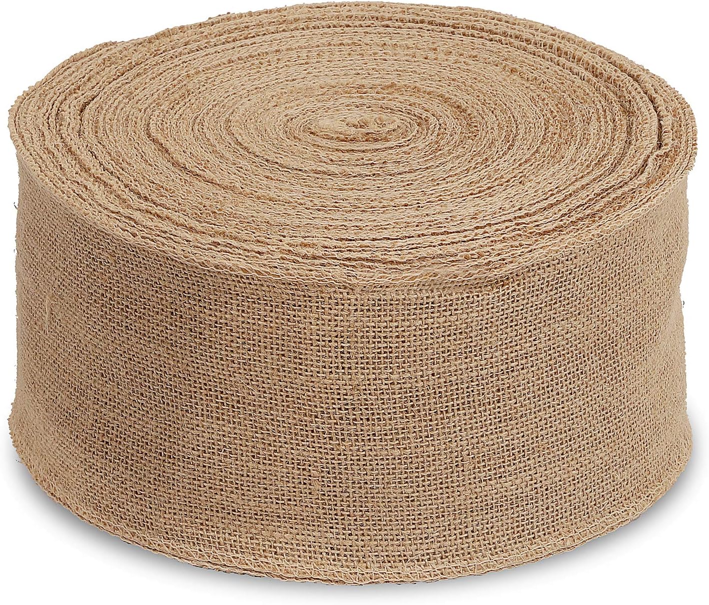 KINJOEK 4 Inch Wide 54 Yards Burlap Ribbon, Natural Jute Fabric Ribbon Crafts Ribbon for Christmas Wedding Gifts Burlap Fabric DIY for Decoration