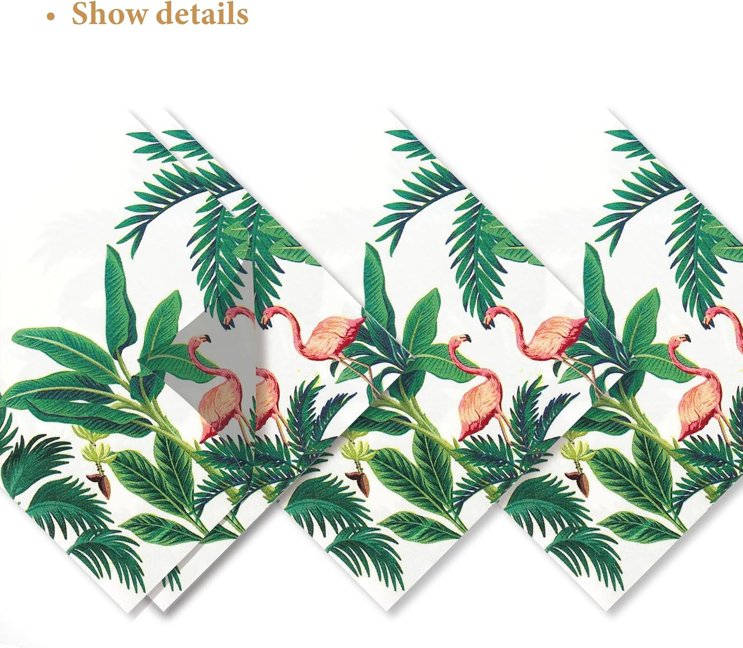 80-Pack Napkins Disposable Paper Towel Cocktail Dinner Party Decoration, White Flamingo