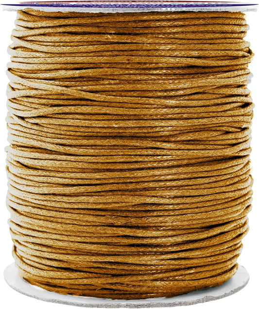 Mandala Crafts 1.5mm 109 Yards Dark Goldenrod Cotton Waxed Cord for Jewelry Making Bracelet Cord Waxed String - Beading String Thread Jewelry Cords for Necklaces String