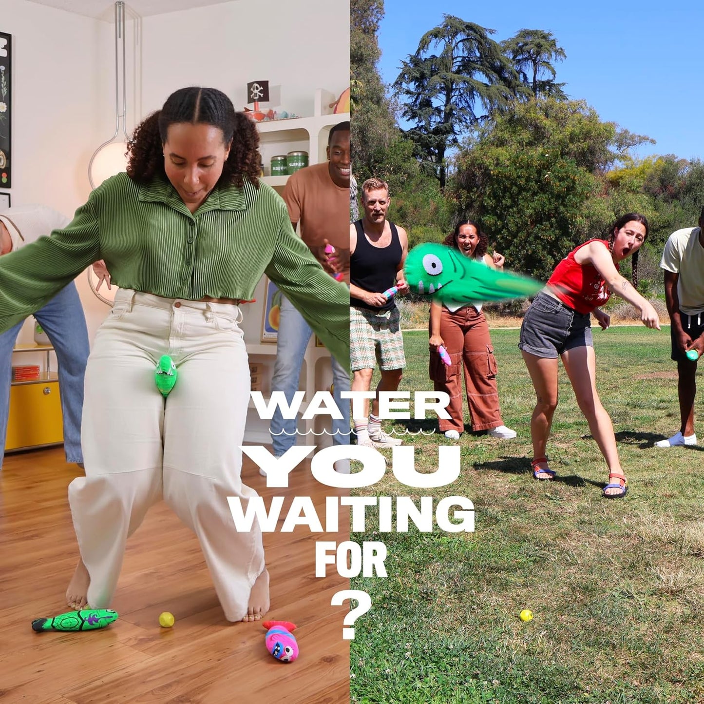 Fish Fight – The Flopping and Plopping Party Game for Families of All Ages | Outdoor Yard Game for Garden Parties, Large Groups, BBQs, Kids, Birthdays, Camping, Beach Days & Game Night Fun