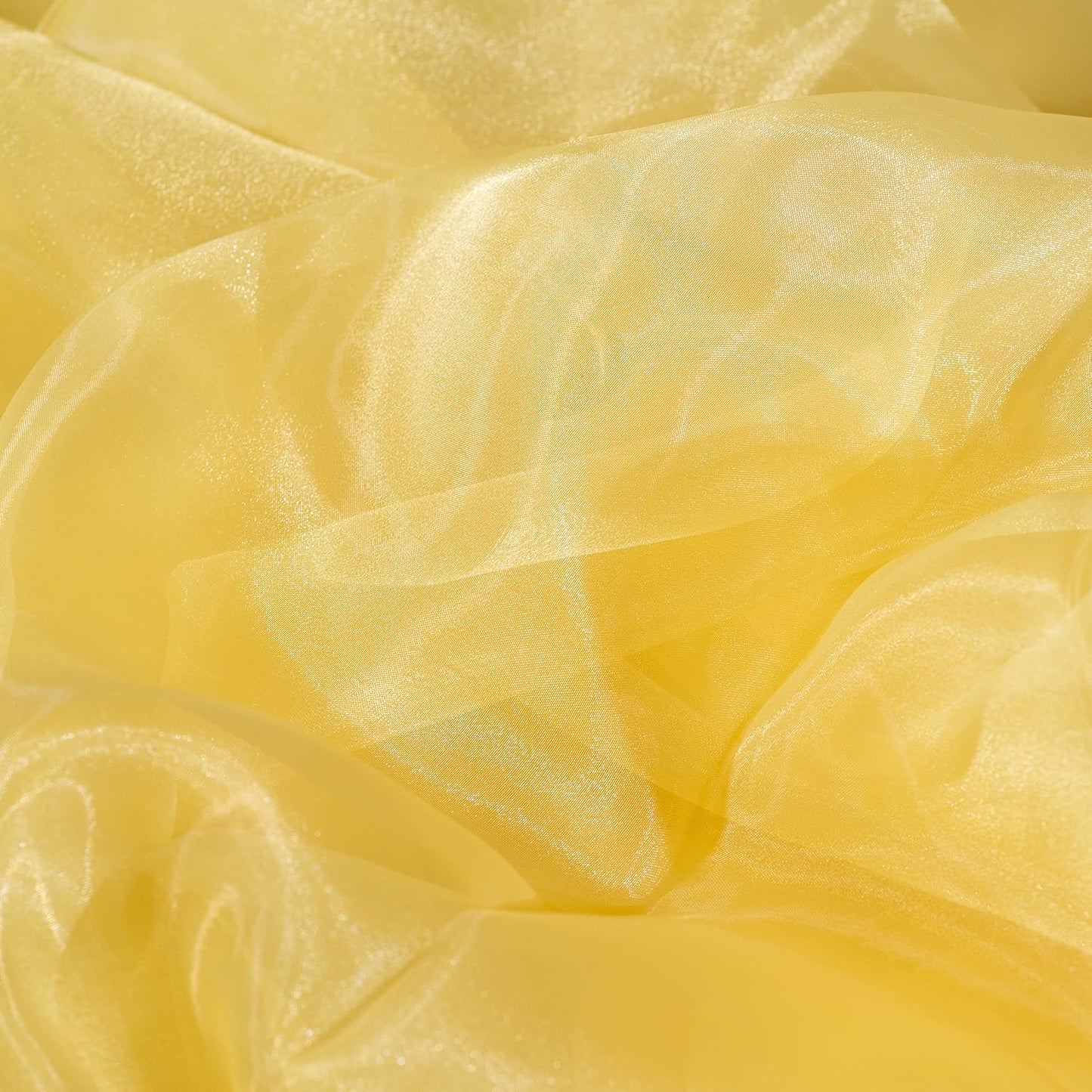 Fynite Sheer Organza Fabric | 5 Yards Long | 44" Wide | Bridal Solid Sheer Organza Bolt for Wedding Dress Fashion Craft Decorations - Gold