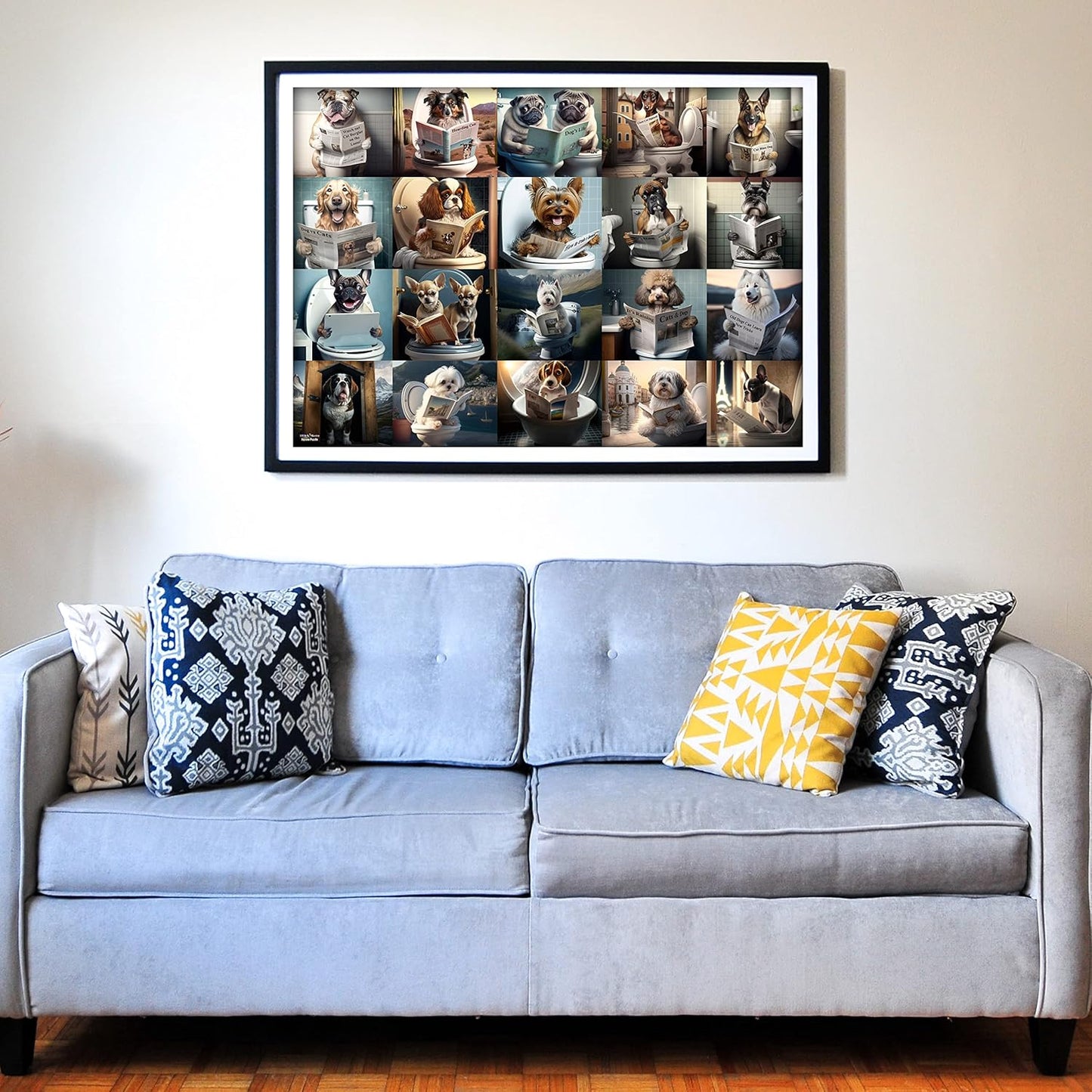 Think2Master Pooping Dogs & Puppies 500 Pieces Jigsaw Puzzle. Pooping Puppies, Funny Bathroom Decoration, Gag Gift. Fun Toy Teens, Adults, Seniors & Families. Great for Kids 13+ Size: 26.8” x 18.9”