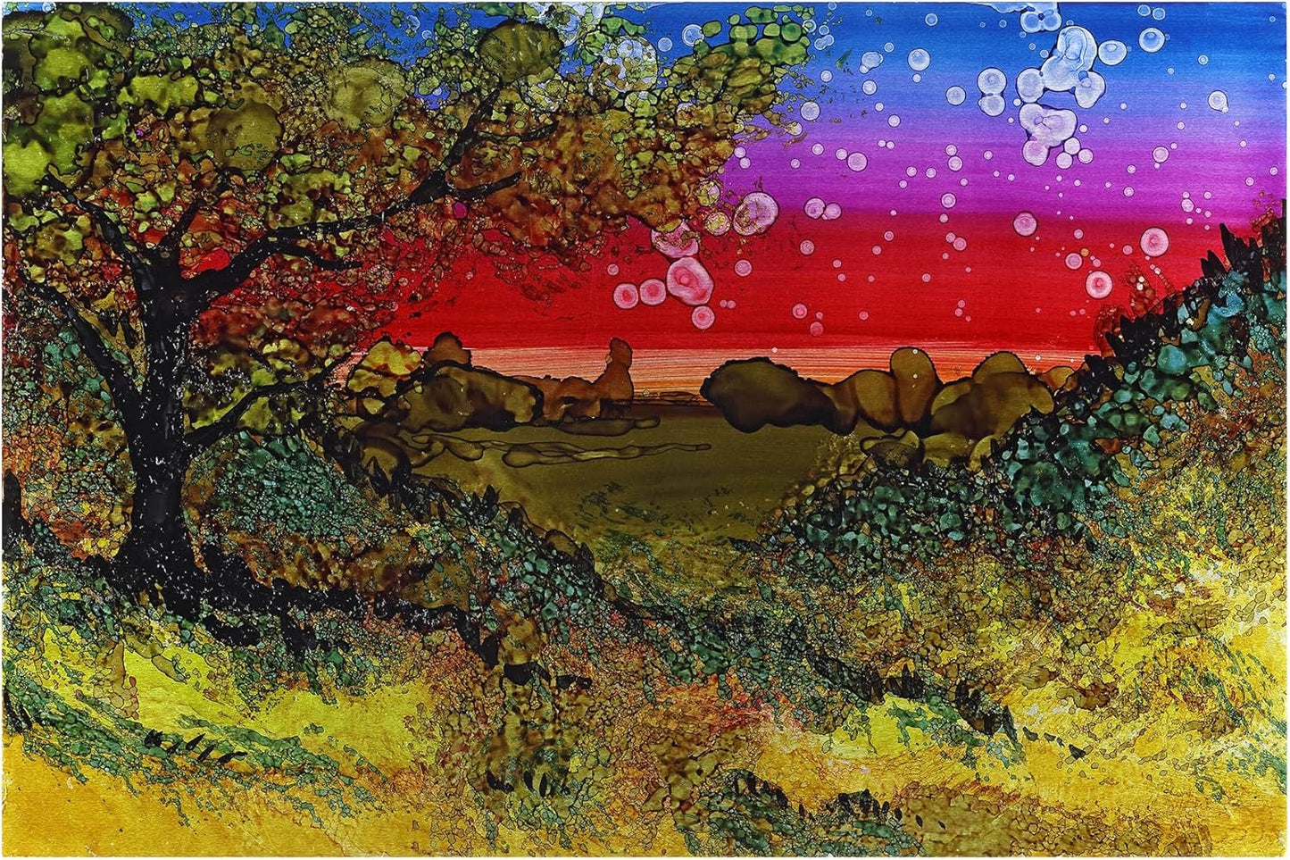 Artfinity Alcohol Ink Devastating Beauty Set of 10 Colors (25 ml) with Free Acrylic Stand - for Painting or Alcohol Marker Refill Ink, Acid-Free, Fast-Drying, Permanent, Transparent, Swatch Template