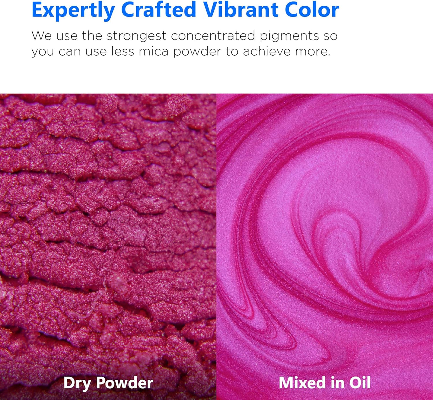 Rolio - Mica Powder - 1 Jar of Pigment for Paint, Dye, Soap Making, Nail Polish, Epoxy Resin, Candle Making, Bath Bombs, Slime - 100G / 3.5oz(Deep Pink)