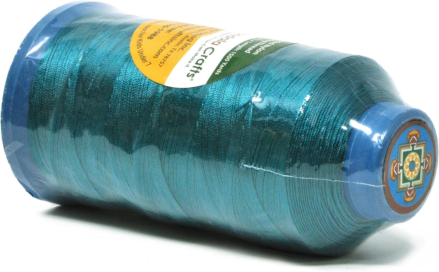 Mandala Crafts Bonded Nylon Thread Teal Heavy Duty Sewing Threads - 1500 YDs Size 69 210D T70 Tex 70 Thread for Leather Jeans Weaving Outdoor Marine Upholstery Threads
