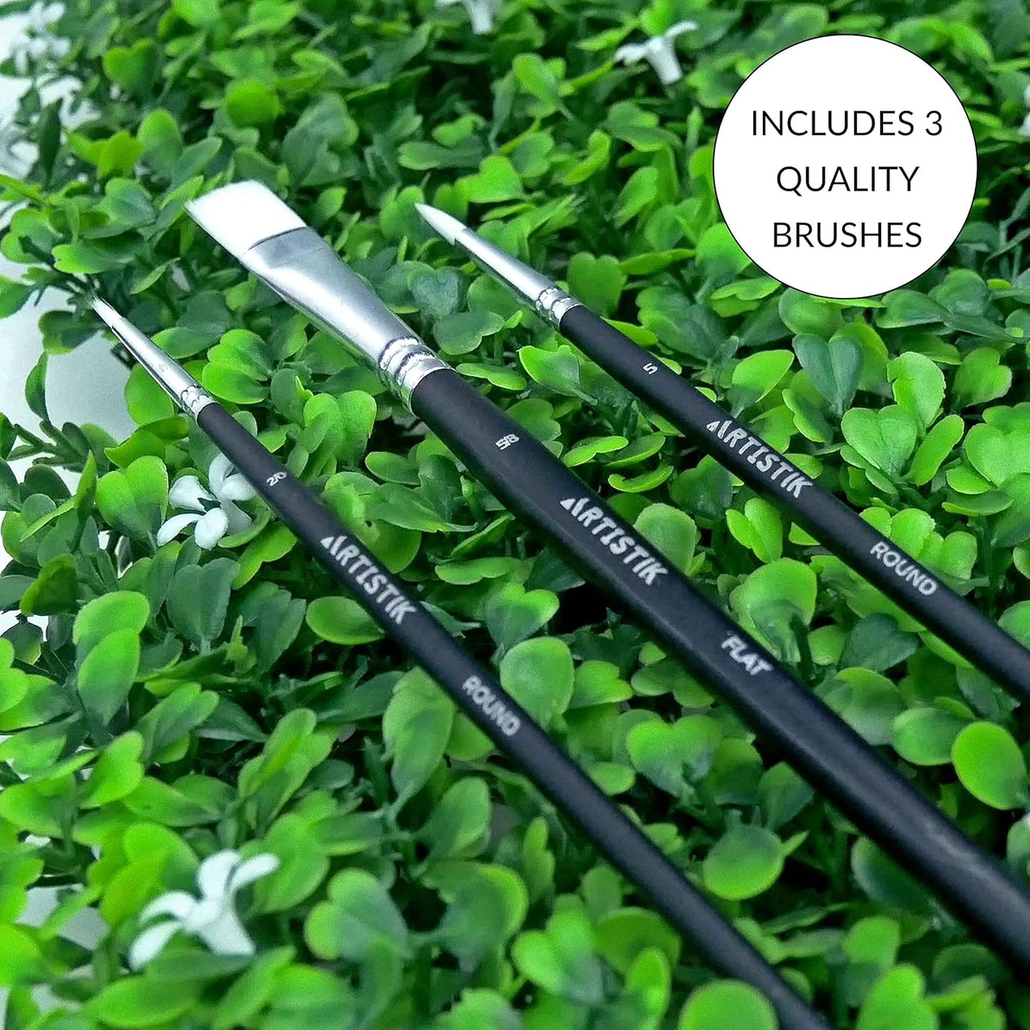 ARTISTIK Acrylic Paint Tube Set of 32-22ml Paint Tubes with 3 Brushes for Adults, Kids and Artists - Non-Toxic Artist Quality Paints for Canvas Painting, Wood Crafts, Ceramic and Art Supplies