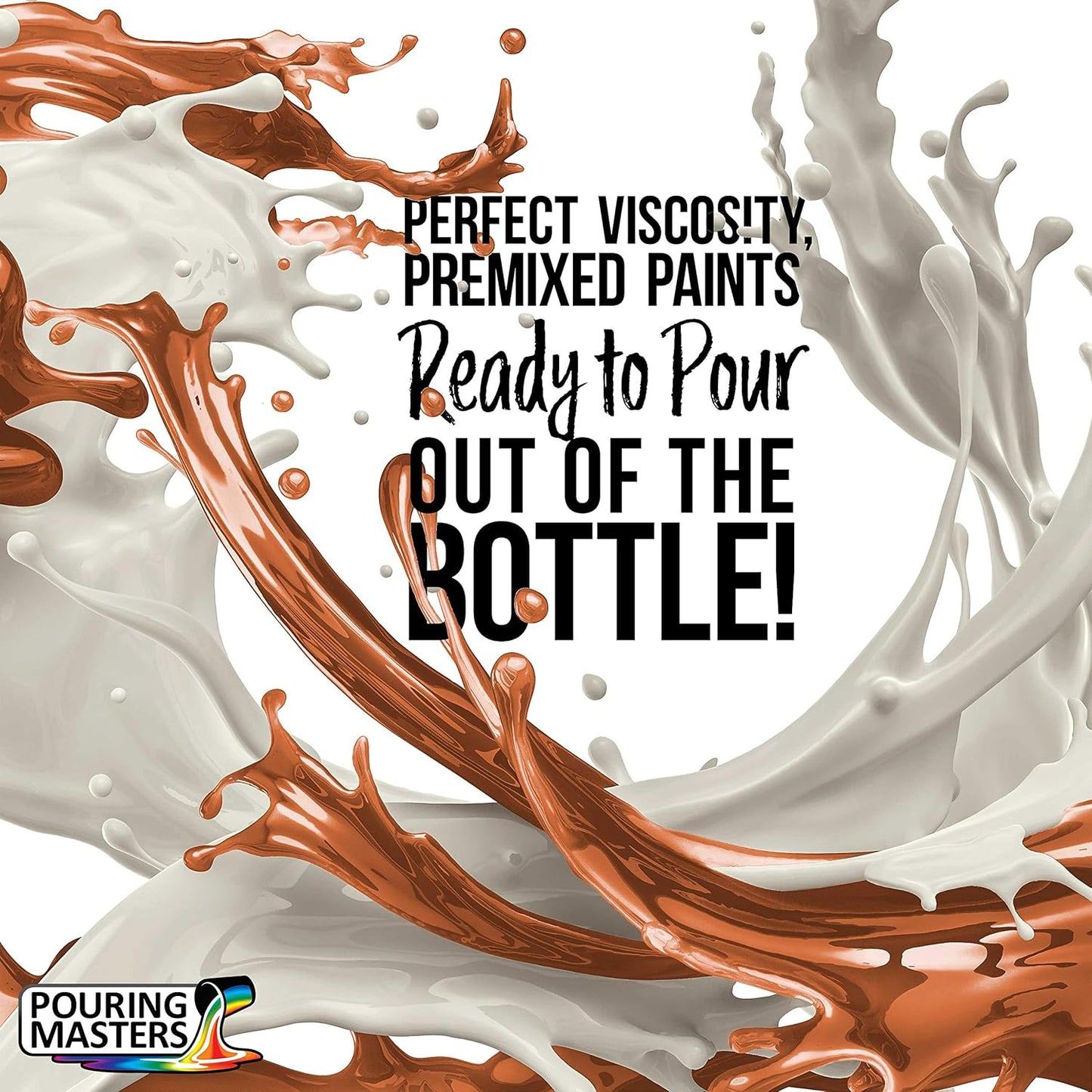 Pouring Masters Spice Cake Ready to Pour Acrylic Pouring Paint - Premium 8-Ounce Pre-Mixed Fluid Acrylic Paint - Fluid Art Supplies for Canvas, Wood, Paper, Tile & Rocks