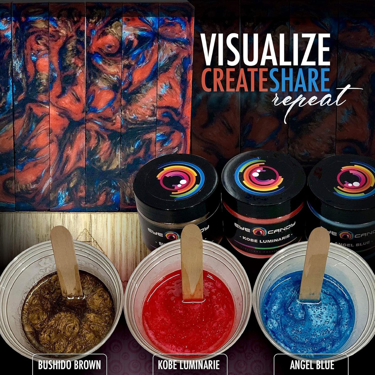 Eye Candy Pigments Premium Brown Mica Powder - Bushido Brown (25gr) - for Epoxy, Resin, Soap, Paint, Woodworking, Acrylic Pouring, Bath Bombs, Fishing Lures - DIY Arts and Crafts Additive