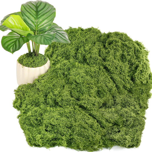 Fake Green Moss for Potted Plants, 10.6OZ Moss Decor Artificial Faux Moss for Crafts Preserved Moss for DIY Decorative Moss Table Centerpieces Decor Fairy Garden Floral Wedding (300g) (Dark Green)