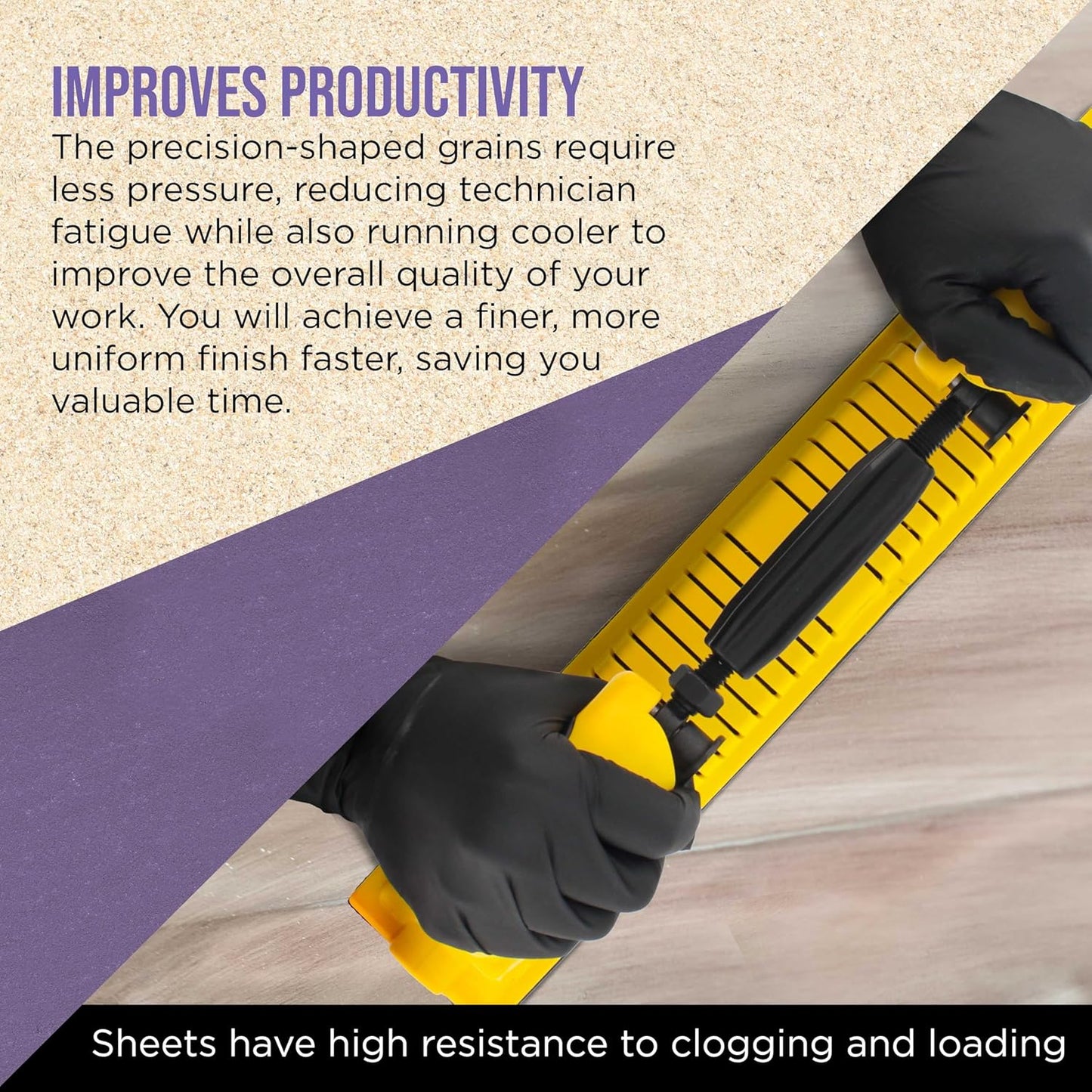 Dura-Gold Premium 320 Grit PSA Purple Film Ceramic Longboard Sandpaper, 2-3/4" Wide Continuous 20 Yard Roll - Self Adhesive Stickyback for Auto & Wood Air File Long Board Sanders, Hand Sanding Blocks